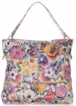 Bőr táska shopper bag Vittoria Gotti szürke V5483