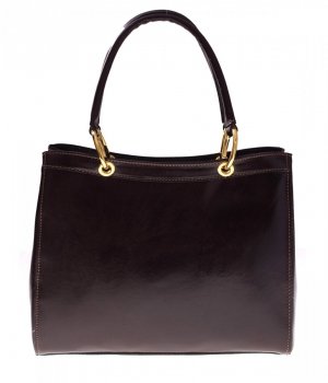 Bőr táska kuffer Genuine Leather csokoládé 1000
