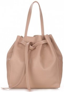 Bőr táska shopper bag Genuine Leather púderrózsaszín 1158