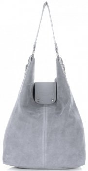 Bőr táska shopper bag Vittoria Gotti világosszürke V3292C