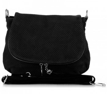 Bőr táska levéltáska Genuine Leather fekete A20E