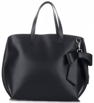 Bőr táska shopper bag Vittoria Gotti fekete V6D BIGcz