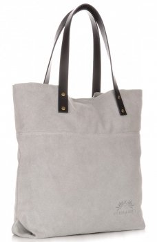 Bőr táska shopper bag Vittoria Gotti világosszürke V8267