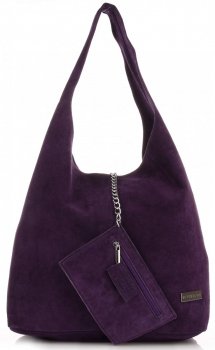 Bőr táska shopper bag Vittoria Gotti ibolya V8802