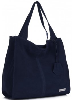 Bőr táska shopper bag Vittoria Gotti tengerkék V501