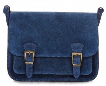 Bőr táska levéltáska Genuine Leather kék 1643