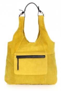 Bőr táska shopper bag Genuine Leather sárga 8023