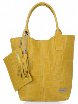 Bőr táska shopper bag Vittoria Gotti sárga B22