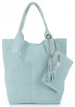 Bőr táska shopper bag Genuine Leather menta 801