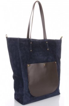 Bőr táska univerzális Genuine Leather tengerkék 808036