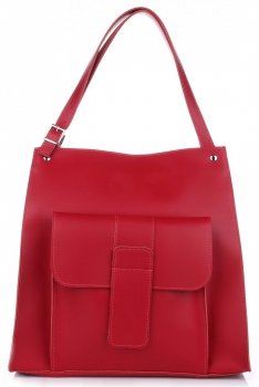 Bőr táska shopper bag Vittoria Gotti piros 8286