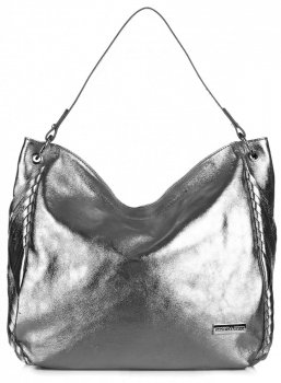 Bőr táska shopper bag Vittoria Gotti acél V8818