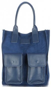 Bőr táska shopper bag Vittoria Gotti jeans V27A
