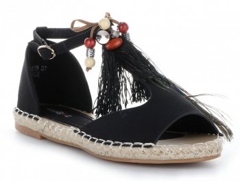 női espadryle Ideal Shoes fekete G-9239