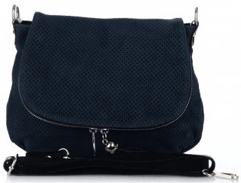 Bőr táska levéltáska Genuine Leather tengerkék A20E