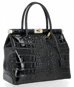 Bőr táska kuffer Vittoria Gotti fekete V9113