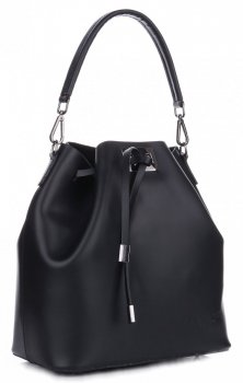Bőr táska shopper bag Vittoria Gotti fekete 8224