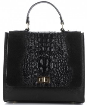Bőr táska kuffer Genuine Leather fekete 295