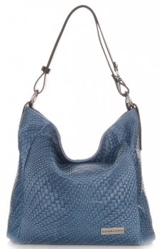 Bőr táska shopper bag Vittoria Gotti kék V2054