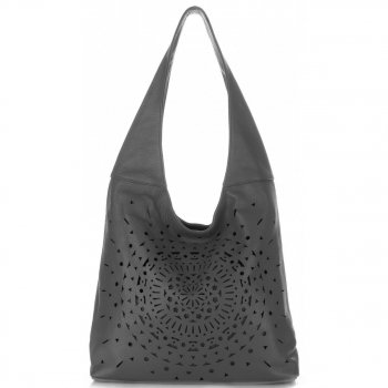 Bőr táska shopper bag Vittoria Gotti szürke V31