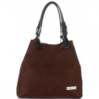 Bőr táska shopper bag Vittoria Gotti barna V80047