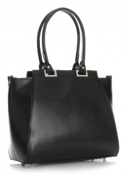 Bőr táska kuffer Genuine Leather fekete 9060