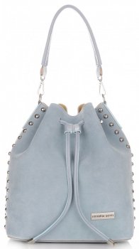 Bőr táska shopper bag Vittoria Gotti égszínkék V3020