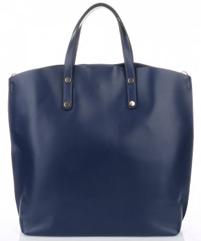 Bőr táska shopper bag Genuine Leather tengerkék 6047