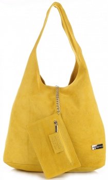 Bőr táska shopper bag Vittoria Gotti sárga V8802