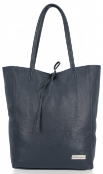 Bőr táska shopper bag Vittoria Gotti tengerkék V21E