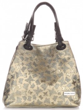 Bőr táska shopper bag Vittoria Gotti arany V2053
