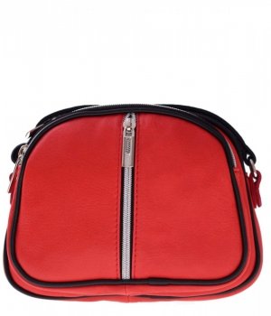 Bőr táska levéltáska Genuine Leather málna 333