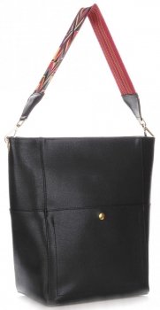 Bőr táska shopper bag Genuine Leather fekete K26
