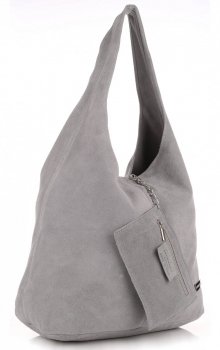 Bőr táska shopper bag Vittoria Gotti világosszürke V8802
