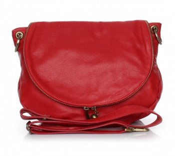 Bőr táska levéltáska Genuine Leather piros A3