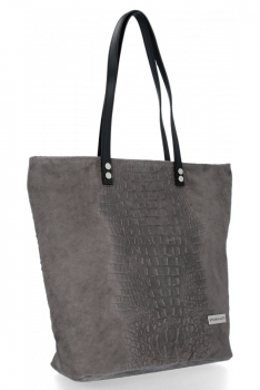Bőr táska shopper bag Vittoria Gotti szürke V2380