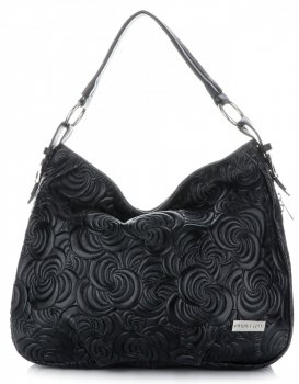 Bőr táska shopper bag Vittoria Gotti fekete V80013