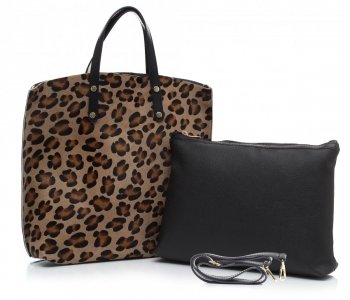 Bőr táska shopper bag Genuine Leather fekete 806576
