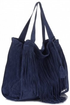 Bőr táska shopper bag Vittoria Gotti tengerkék V6048