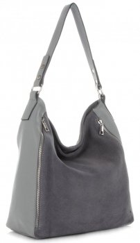 Bőr táska shopper bag Vittoria Gotti világosszürke V3368