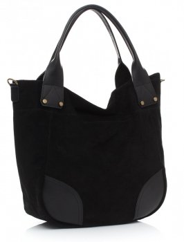 Bőr táska univerzális Genuine Leather fekete 811746