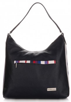 Bőr táska shopper bag Vittoria Gotti tengerkék V75