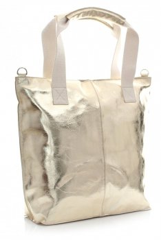 Bőr táska shopper bag Vera Pelle arany 1356