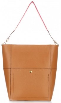 Bőr táska shopper bag Genuine Leather vörös K26