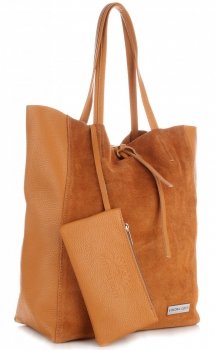 Bőr táska shopper bag Vittoria Gotti vörös V602