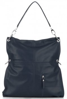 Bőr táska shopper bag Vera Pelle tengerkék 25