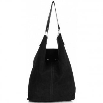 Bőr táska shopper bag Vittoria Gotti fekete V3292C