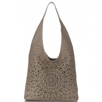 Bőr táska shopper bag Vittoria Gotti földszínű V31