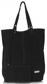 Bőr táska shopper bag Vittoria Gotti fekete V22