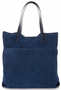 Bőr táska shopper bag Vittoria Gotti tengerkék V8267